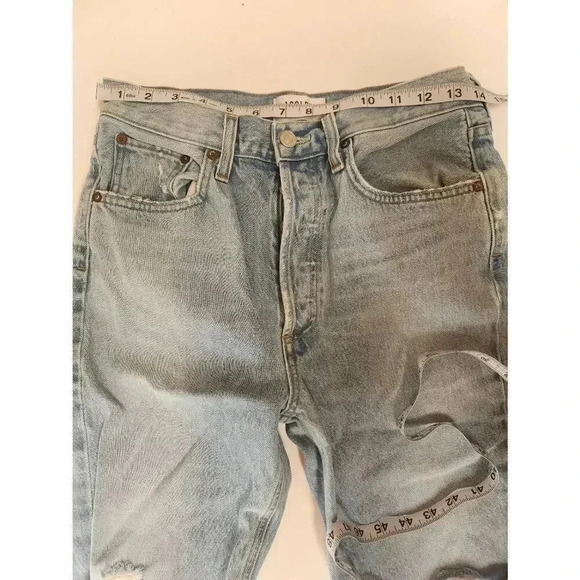 Agolde Straight Crop Distressed Jeans Size 27 Light Wash - Picture 8 of 10
